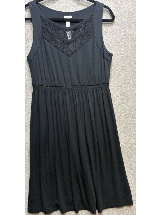 Soma Dresses & Skirts - Soma Women's Dress Large Large Black Embroidered Long Sleeveless Rayon Blend NWT